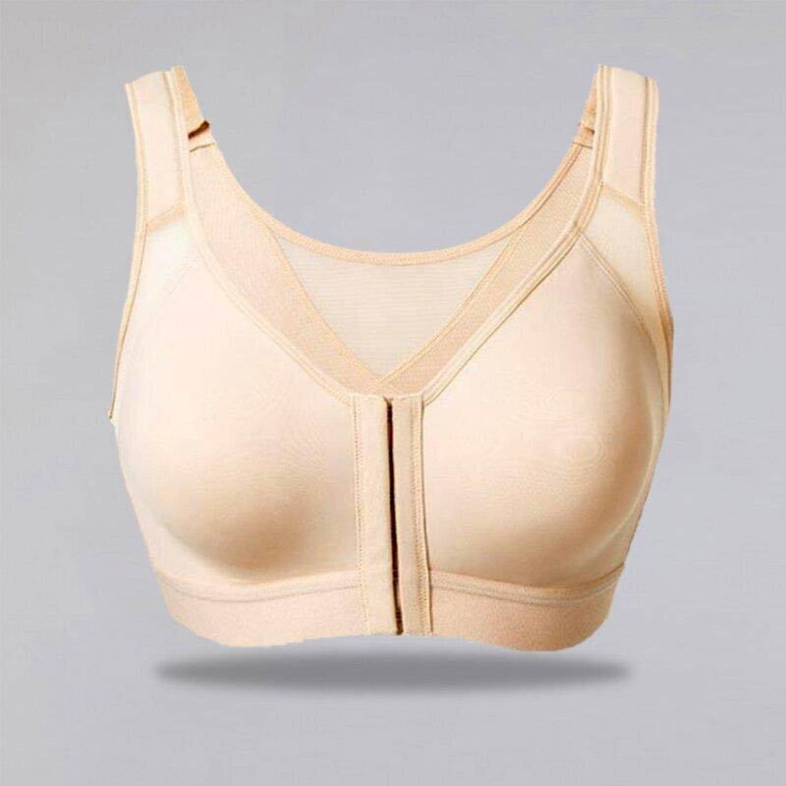 Ozmmyan Wirefree Bras for Women ,Plus Size Front Closure Lace Bra