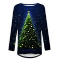 thumbnail image 3 of 50% off Ugly Christmas Sweater! TMOYZQ Women's Long Sleeve Shirts Christmas Tree Print Fall Winter Pullover Sweatshirts Casual Loose Fit Lightweight Cozy Blouse for Xmas Holiday Parties, 3 of 4