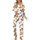 thumbnail image 5 of Puntoco Conjunto de pijama de manga larga con pantalones y bolsillos para mujer, informal, con estampado de moda para mujer, 5 of 5