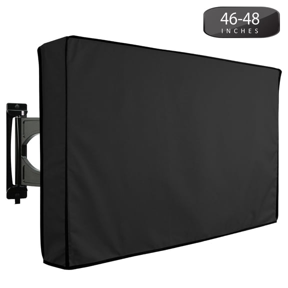 Outdoor TV Cover 46" to 48" inches Universal Weatherproof Protector - Black