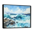 thumbnail image 2 of Designart "Scenic Blue Ocean In Motion" Ocean Floater Framed Canvas Prints, 2 of 5