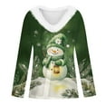 thumbnail image 5 of Christmas Shirts for Women Long Sleeve Tops Fashion Casual V Neck Snowman Print Villus Collar Holiday Graphic Tees Blouses, 5 of 5