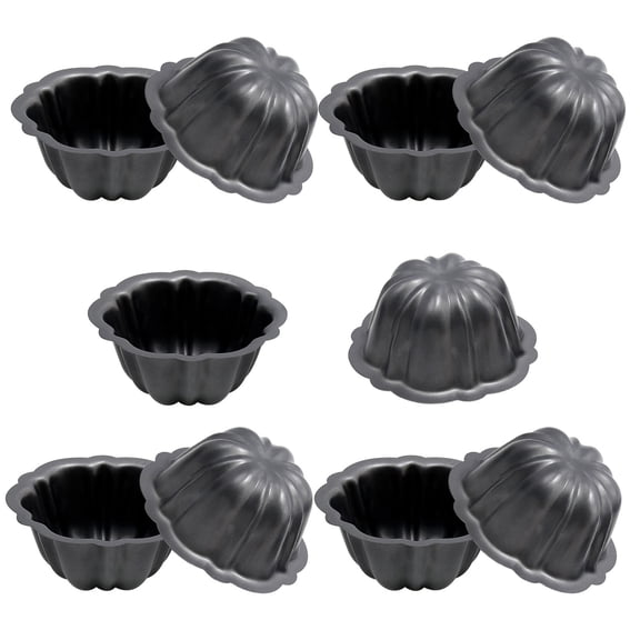 10 Pack 5 Inch Mini Fluted Cake Pans, Nonstick Carbon Steel Mini Flan Molds, Individual Fluted Tube Baking Molds for Jello, Brownie, Cupcake, Home & Catering