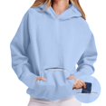thumbnail image 5 of Women's Oversized Casual Hoodie, Long Sleeve Sweatshirt with Pockets, Sky Blue, 5 of 5