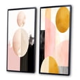 thumbnail image 3 of Designart "Géométrie Lunaire Rétro Rose Doré en Fleurs I" Art Mural Géométrique Moderne Encadré Ensemble de 2 - Art Mural Encadré Rose Moderne Ensemble de 2, 3 of 6