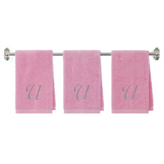 Decorative and Monogrammed Hand Towels for Bathroom Kitchen Makeup | Personalized Gift for Wedding-Bridal | Roman Font Custom Luxury Turkish Towel 
