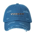 thumbnail image 2 of Women's Distressed Hole Heart Print Baseball Cap, Classic Vintage Style Dad Hat with Adjustable Fit, Trendy Sun Protection for Summer Vacation or Streetwear, Breathable Blue, 2 of 3