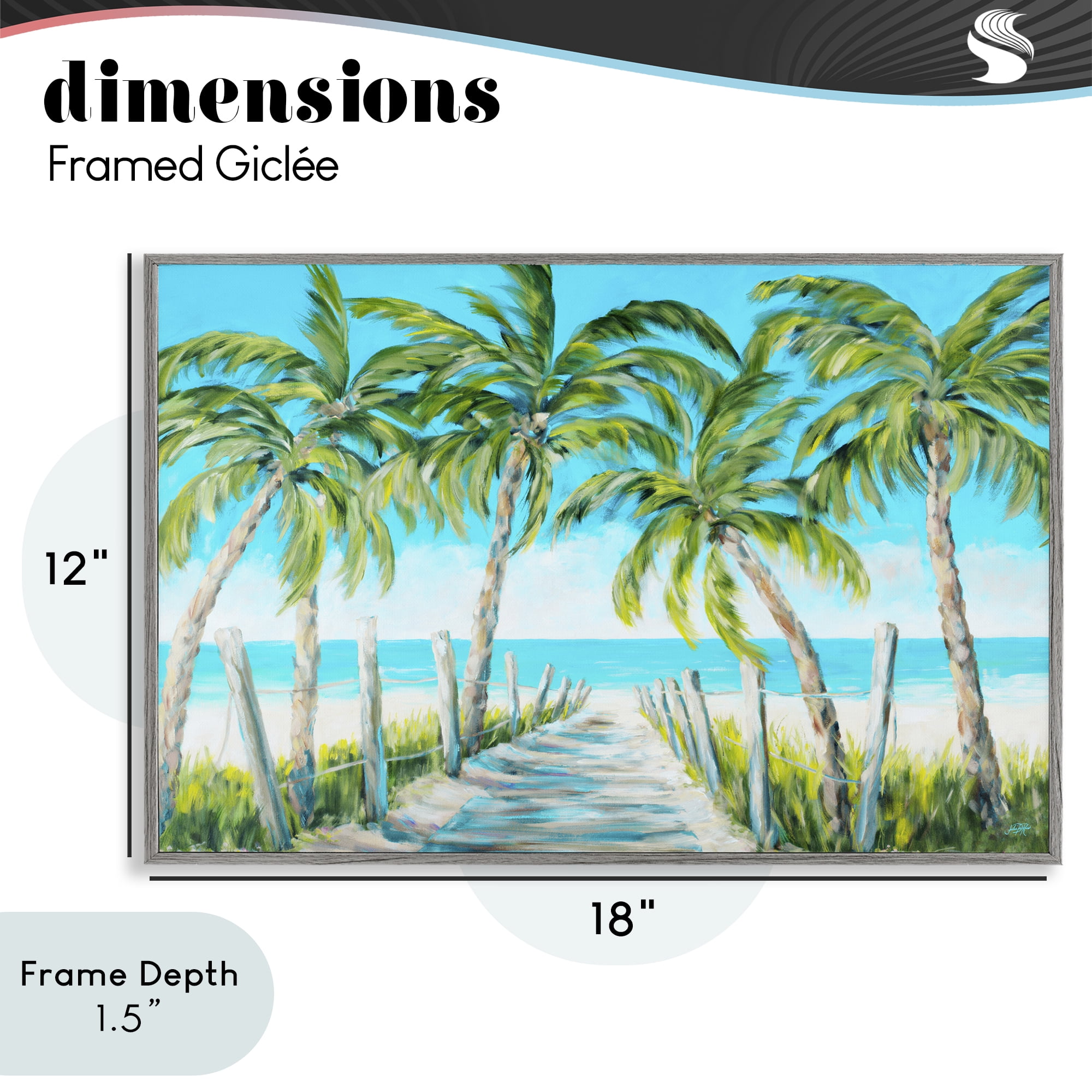Stupell Industries The Path To Paradise Gray Framed Giclee Art, design by Julie DeRice