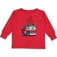 thumbnail image 3 of Inktastic 4th Birthday Fire Truck Boys or Girls Long Sleeve Toddler T-Shirt, 3 of 5