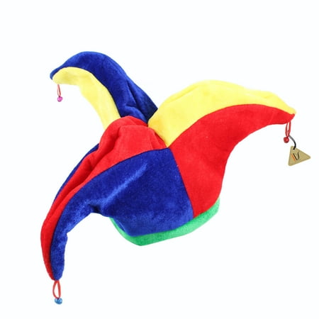 - Funny Multicolor Halloween Jester Clown Mardi Gras Party Costume Hat