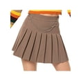 thumbnail image 1 of Kmbangi Women's Mini Pleated Skirt, High Waist Solid Color  Skirt with Chain, 1 of 6