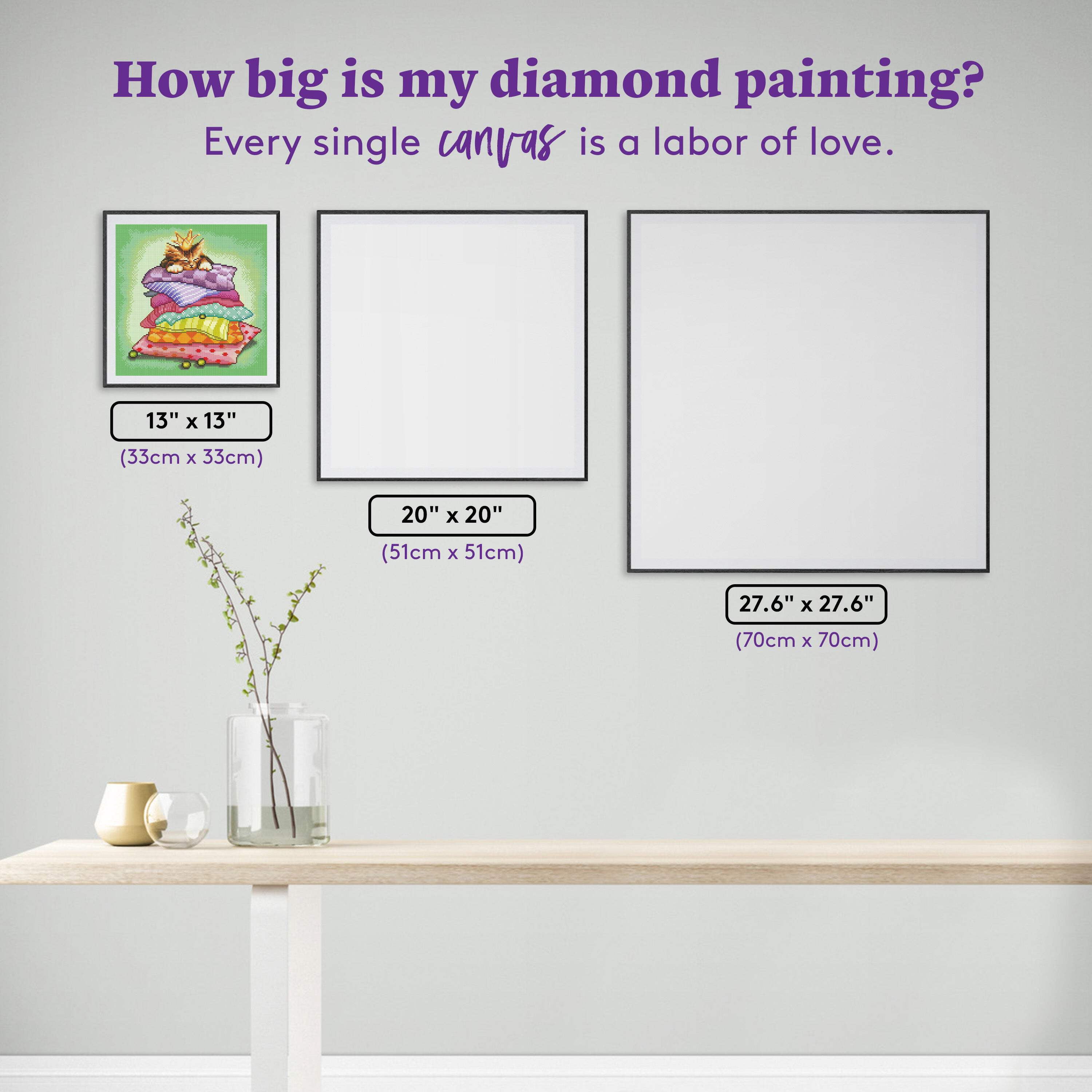 DIAMOND ART CLUB Princess  The Pea Kitty Diamond Painting Kit