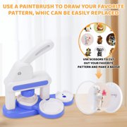 Badge Maker Machine for Kids, DIY Pin Button Maker Press Machine Badge Punch Kit with 86 pcs Button Parts Pictures Cutter,Arts & Crafts for Kids, Perfect for School Projects & Party, Pink
