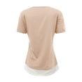 thumbnail image 4 of B91xZ T-Shirts pour Femmes Col en V Manches Courtes Hauts Unis Blouses, Kaki P, 4 of 5