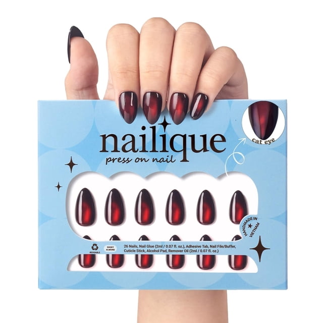 Uñas Postizas Presionables Nailique Secables con Lámpara - Cortas Almendra 26 piezas