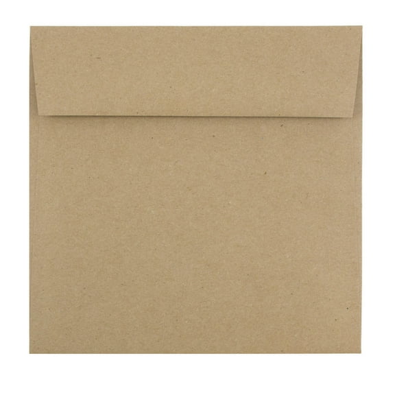 JAM Paper 6.5 x 6.5 Square Envelopes, Brown Kraft, 500/Box