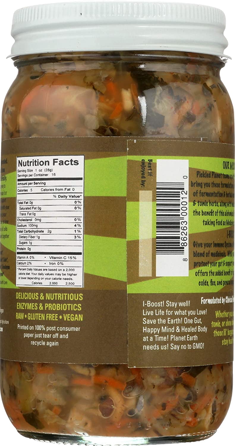 Pickled Planet Organic I Boost Herbal Sauerkraut, 16 Ounce -- 6 per case.