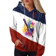 thumbnail image 4 of felwors Womens Long Sleeve Drawstring Hooded Sweatshirt, Casual Loose Pocketed Shirt Hoodie for Women Brick Red, L, 4 of 5