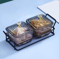 thumbnail image 1 of Nordic Caddy Serving Platter Dessert Dividing Plate Rack Caddy Serving Platter for Kitchen Cookies Home 3 Bowls Aureate, 1 of 8
