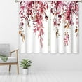 thumbnail image 3 of Burgundy Eucalyptus Small Kitchen Curtains Watercolor Red Leaves Window Treatment Flower Floral Plant Botanical Cafe Short Curtains for Bathroom Dining Fall Tier Treatment Drapes 27.5x39 inch, 3 of 6