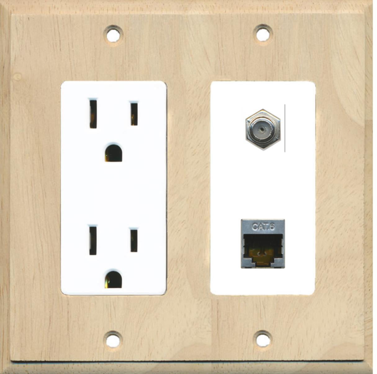 RiteAV 15 Amp Power Outlet 1 Port Coax Cable TV FType and Shielded