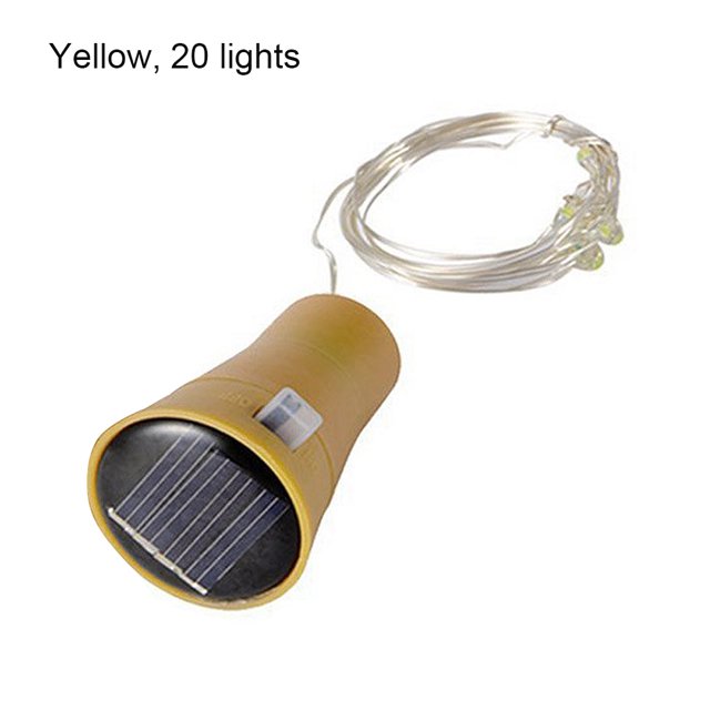 Inteprter Guirnalda de luces LED de alambre de cobre para botella de vino Iluminación navideña amarillo 20LED Inteprter HA006227-02
