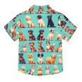 thumbnail image 2 of Dailycode Small Short Sleeve Button Down Shirts Pixel Style Dogs Casual Shirt 3-10 Years, 2 of 9