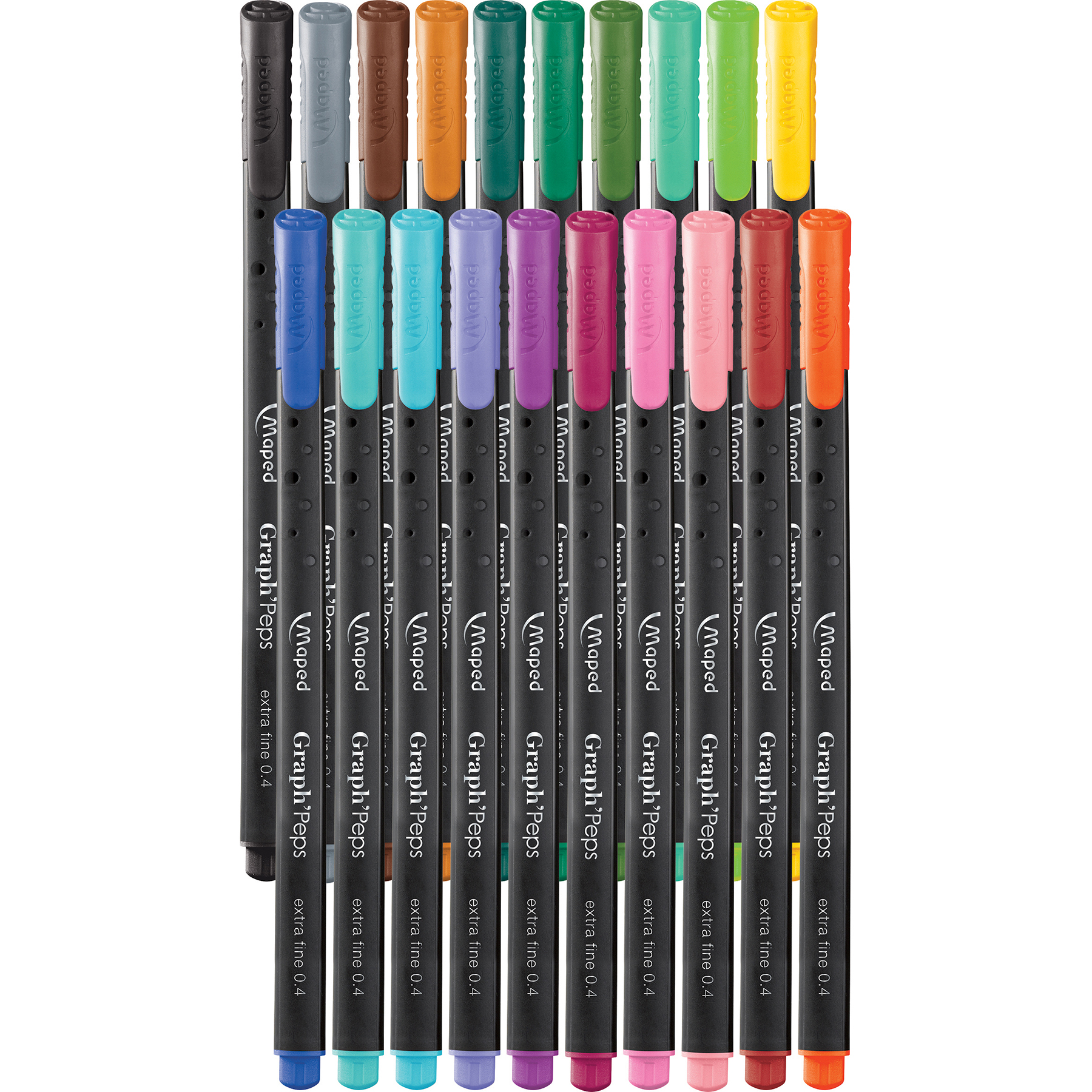 Graph'Peps 0.4mm Fine Felt Tipped Pens, Pack of 20 | Bundle of 2 Packs - image 2 of 4