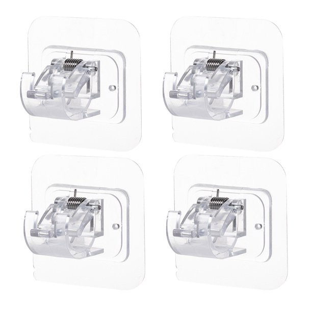 Buy 2 get 10% off No Drilling Required, Curtain Rod Bracket, 2-4 Pieces With Self-adhesive Hooks, No Drilling Required, Easy To Install, Towel Rod
