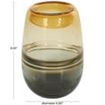 thumbnail image 3 of DecMode 9" Handmade Ombre Orange Glass Vase with Gray Base, 3 of 9