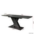 thumbnail image 3 of GZXS 55.12"-70.87"L Farmhouse Style Expandable Dining Table, Rectangle Dining Room Table with Self-Storing Leaf, X-Shaped Wooden Base, Seats 4-8, for Kitchen or Dining Room (Dark Marble), 3 of 10