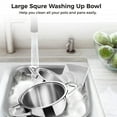 thumbnail image 3 of Stainless Steel Washing Up Bowl, Multi-Purpose Dish Tub for Sink, Large Square Container for Kitchen, Vegetable Washing Basin, Sturdy Dishpan for Home, 3 of 6