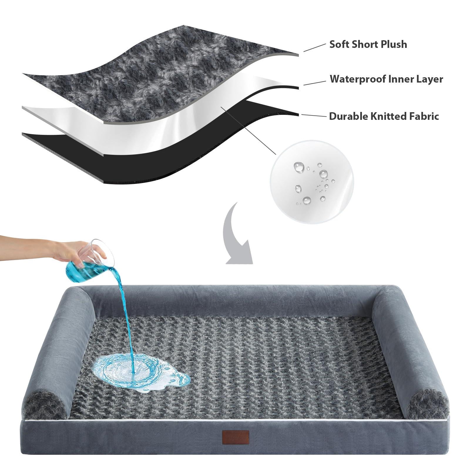 Pet Bed Dark Grey 28"L x 23"W x 6.5"Th Orthopedic for Medium Dogs