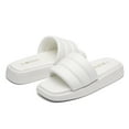 thumbnail image 3 of DREAM PAIRS Women'Square Open Toe Slides Platform Flat Quilted Slip on Sandals, 3 of 5