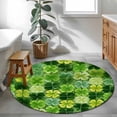 thumbnail image 3 of Small Round Rug 3Ft Washable Non-Slip, St. Patrick's Day Circle Area Rugs for Living Room Bedroom, Watercolor Green Lucky Shamrocks Spring Leaves Indoor Floor Mats Carpet Runner for Home Decor, 3 of 8