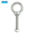 thumbnail image 3 of Uxcell M12 x 70mm Lifting Shoulder Eye Bolt Stainless Steel Lifting Ring Threaded Eyebolt with Nuts and Washers 2Pcs, 3 of 6