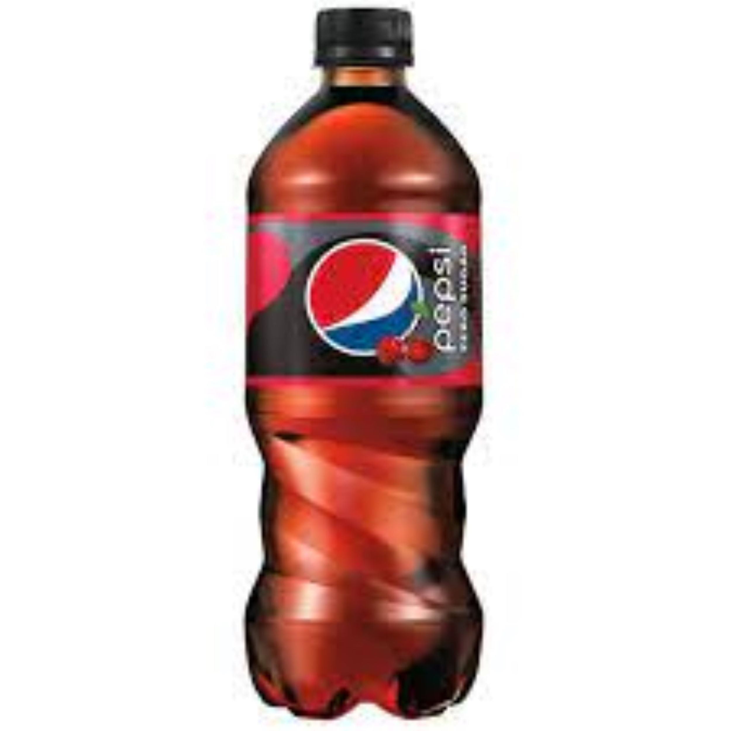 Pepsi Zero Sugar Wild Cherry Soda 20oz Bottles, Quantity of 8