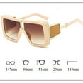 thumbnail image 2 of Luxury One Piece Sunglasses For Women Vintage Oversized Gradient Sun Glasses Men Wide Leg Beige Shades, 2 of 5