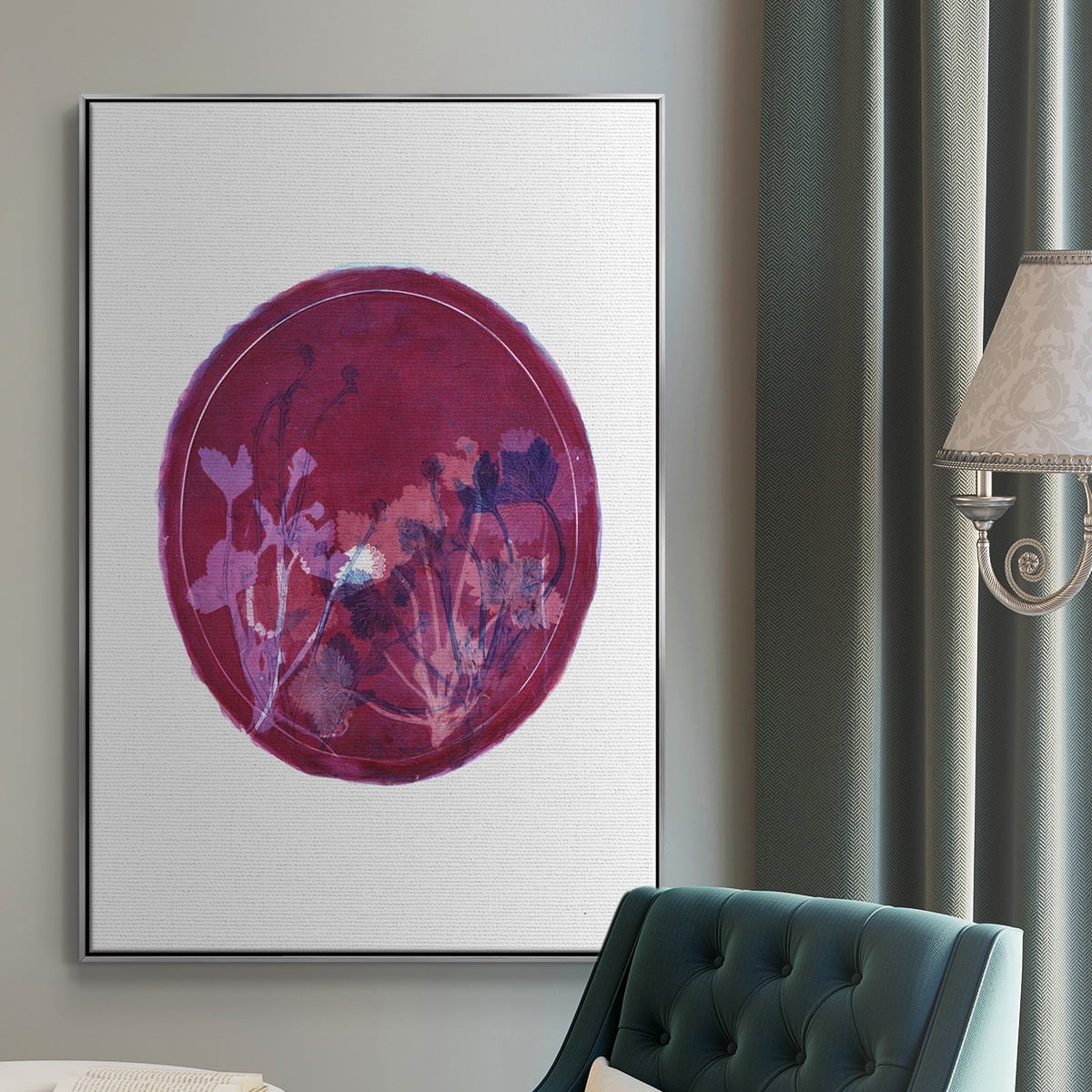 Strawberries and Forg II Framed Premium Gallery Wrapped Canvas - Ready to Hang - 27 x 41 - Silver Floating Frame