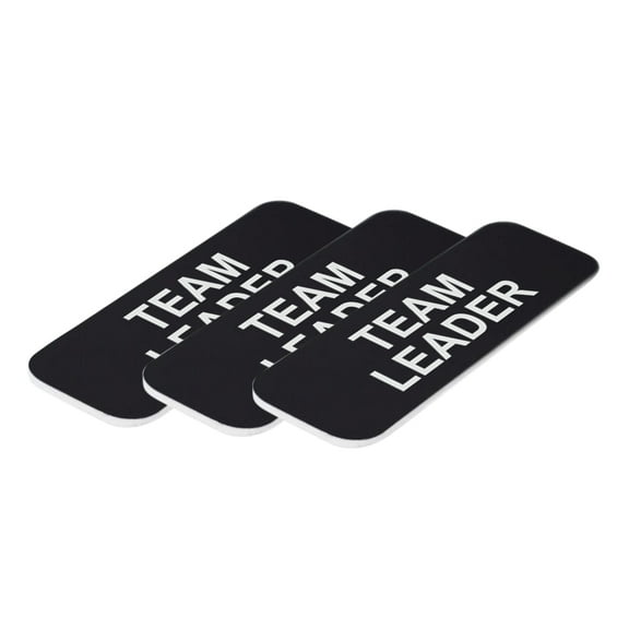 All Quality Team Leader 1 x 3" Name Tag, Black (3 Pack)