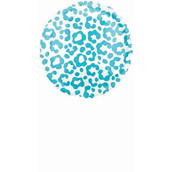 Teal Cheetah Round Mylar Balloon by US Balloon - 806262