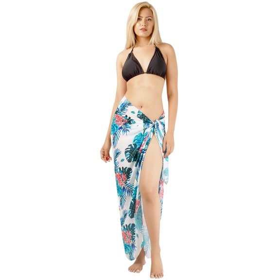 LA LEELA Women's Bikini Cover ups Swimsuit Beach Sarong One Size Ocean, Leaves