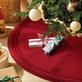 thumbnail image 7 of Ayieyill Christmas Tree Skirt, 48 inches Red Tree Skirt Luxury Cable Knit Knitted Thick Rustic Xmas Tree Skirt Decoration, Burgundy, 7 of 7