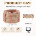 thumbnail image 2 of Uxcell Jute Rope Heavy Natural Thick Twisted Rope with Tape for Crafts Railing Docks Tug of War Swing Landscaping 0.7 Inch x 44ft, 2 of 6