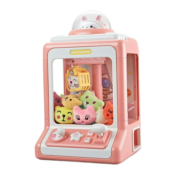 Máquina de garra con 10 muñecas para niñas, Clip para muñeca, 10 bolas, máquina de garra eléctrica DIY para niños, regalos de cumpleaños , Rosado