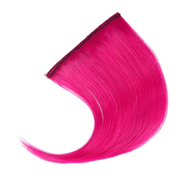 Glueless Clip in Kinky Straight Bangs for Women, Clip On Fringe Hair Extensions Hairpieces for Daily Wear & Party Use(Hot Pink,10x14cm)