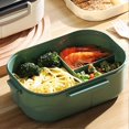 thumbnail image 2 of 1200ml Bento Lunch Box Double Layer Insulation Lunch Box Container with Fork Spoon for Students Office Workers Green, 2 of 4