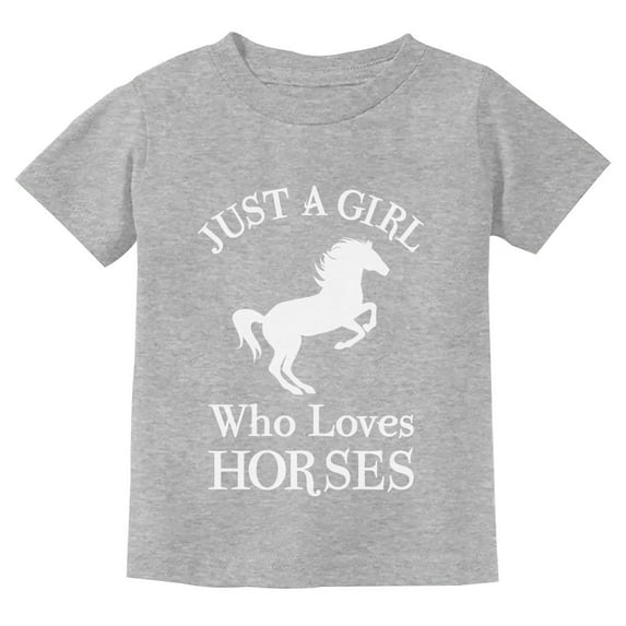 Just A Girl Who Loves Horses Kids' T-Shirt - Ideal Equestrian Gift for Girls - Comfortable Cotton Horse Lover Tee - Unique Horse Graphic Design