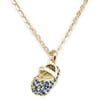 Julieta Jewelry 14kt Gold over Sterling Silver Baby Shoe in Blue Charm Pendant, 16" Chain