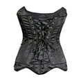 thumbnail image 3 of Kaemgyyd Women's Satin Overbust Corset Renaissance Slimming Tube Tops Back Lace up Strapless Boned Silky Body Shaper, 3 of 3